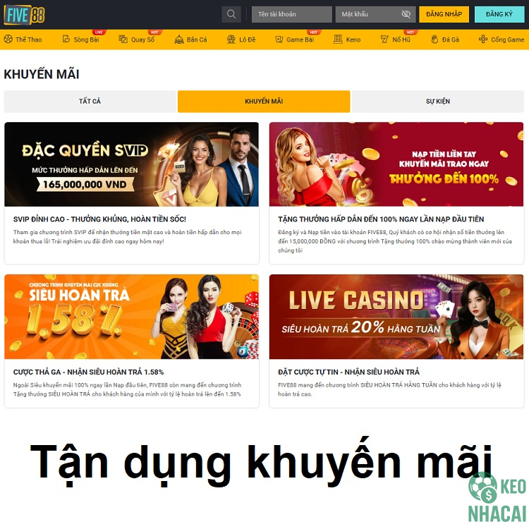 Tận dụng khuyến mãi Tận dụng khuyến mãi
