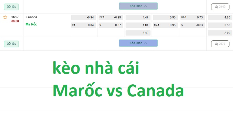 kèo nhà cái Marốc vs Canada