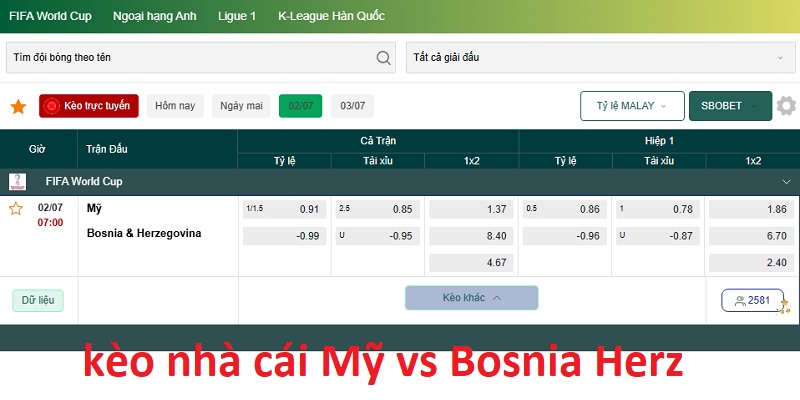 kèo nhà cái Mỹ vs Bosnia Herz